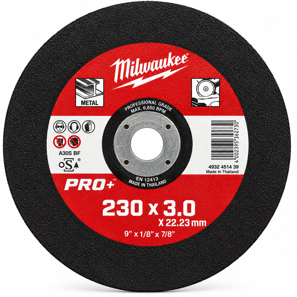 Disco Milwaukee abrasivo per ferro d. 230x3 – disco da taglio per ferro 230x3 mm – Ferraro Srl