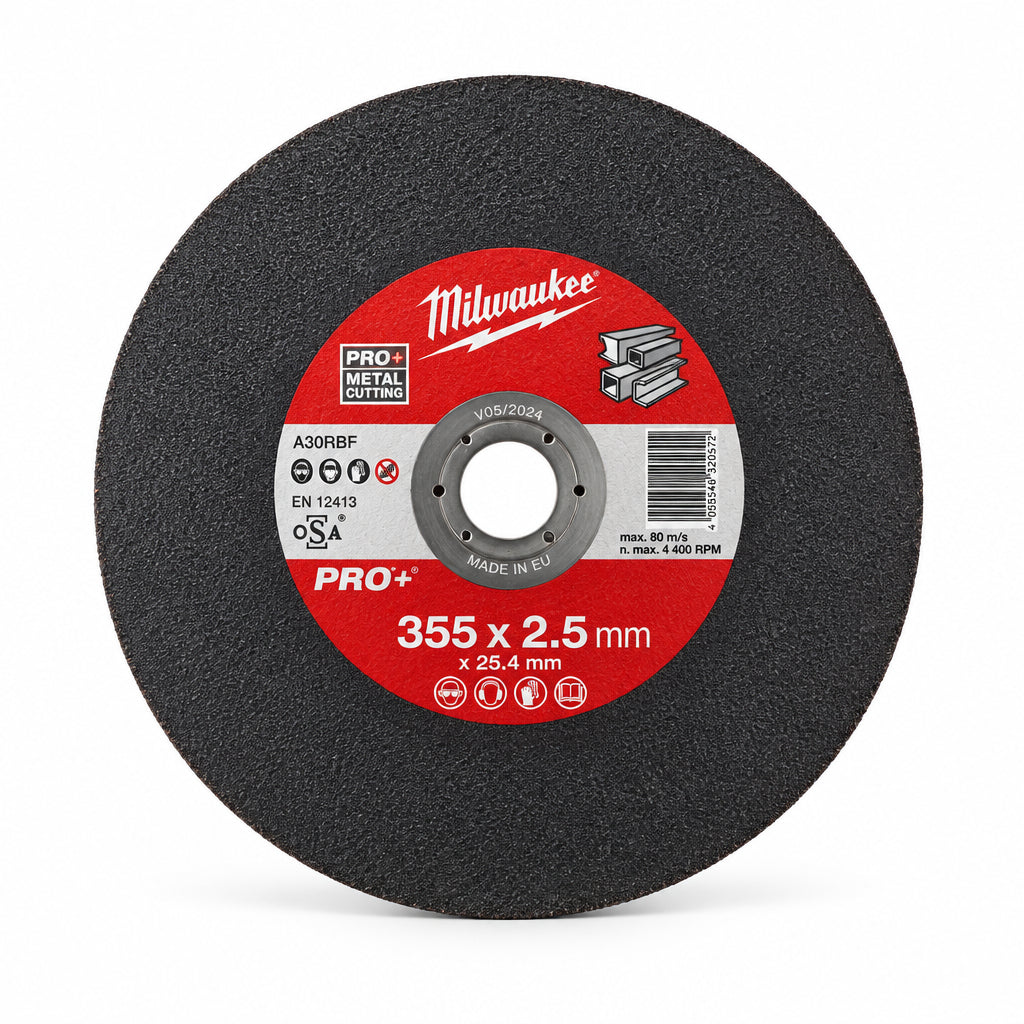 Disco Milwaukee abrasivo per ferro d. 355x2,5 – disco da taglio per ferro 355x2,5 mm – Ferraro Srl