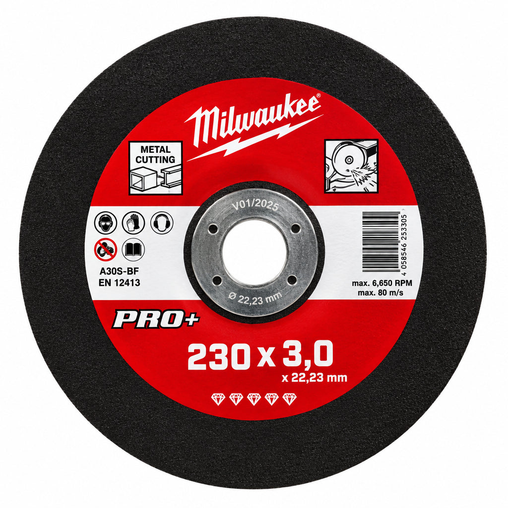 Disco Milwaukee Pro abrasivo per pietra e marmo d. 230x3 – disco da taglio per pietra e marmo 230x3 mm – Ferraro Srl