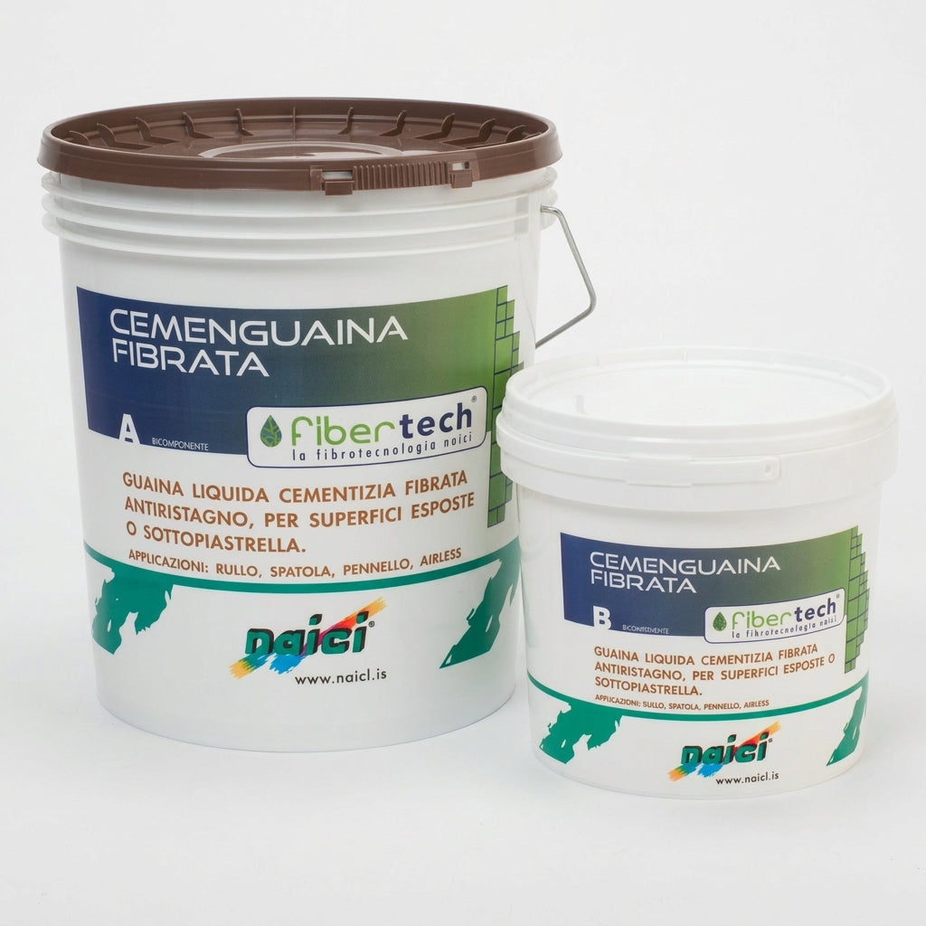 NAICI Cemenguaina fibrata bicomponente A+B 20 kg - impermeabilizzante - Ferraro Srl